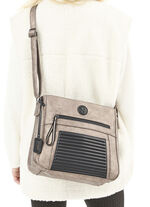 Rieker, Tasche, Damen, mit Magnetverschluss-Vorfach BRONZE-SCHWARZ